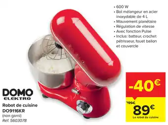 Carrefour DOMO ELEKTRO Robot de cuisine DO9116KR aanbieding