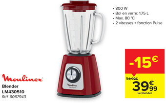 Carrefour Moulinex blender LM430510 aanbieding