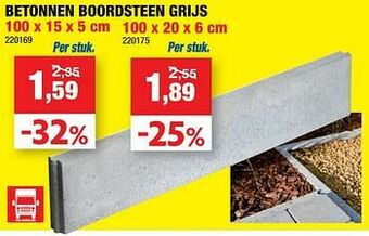 Hubo Betonnen boordsteen grijs aanbieding