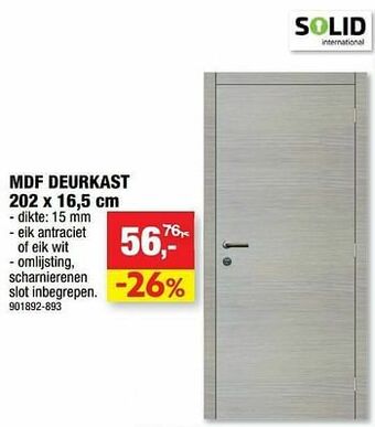 Hubo Mdf deurkast aanbieding