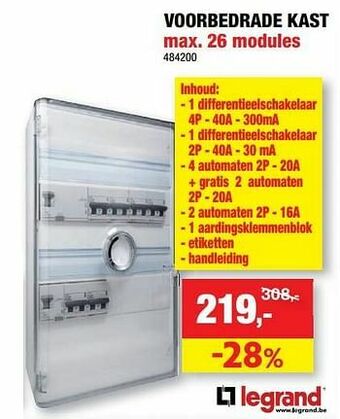 Hubo Voorbedrade kast aanbieding