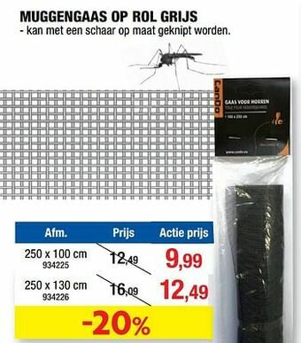 Hubo Muggengaas op rol grijs aanbieding