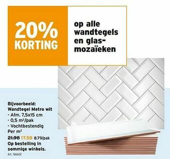 GAMMA Wandtegel metro wit aanbieding