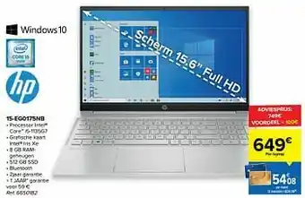 Carrefour Hp 15-eg0175nb aanbieding
