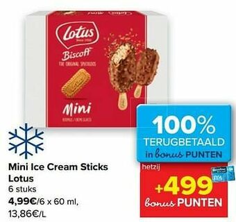 Carrefour Mini ice cream sticks lotus aanbieding