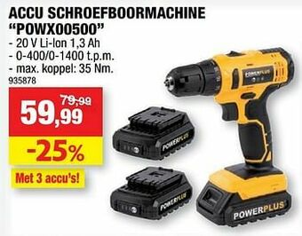 Hubo Powerplus accu schroefboormachine powx00500 aanbieding