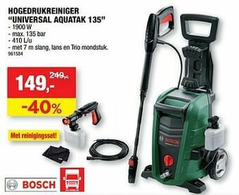 Hubo Bosch hogedrukreiniger universal aquatak 135 aanbieding