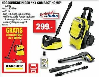 Hubo Kärcher hogedrukreiniger k4 compact home aanbieding