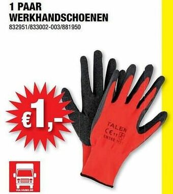 Hubo 1 paar werkhandschoenen aanbieding