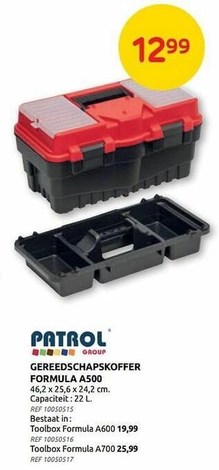 Brico Patrol gereedschapskoffer formula a500 aanbieding