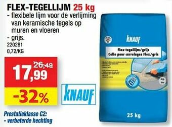 Hubo Flex-tegellijm aanbieding