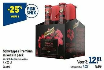 Makro Schweppes premium mixers aanbieding