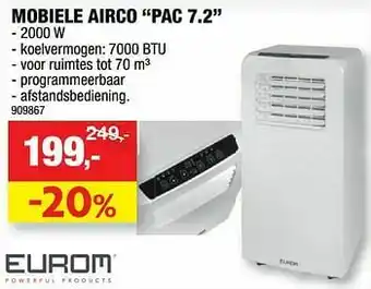 Hubo Eurom mobiele airco pac 7.2 aanbieding