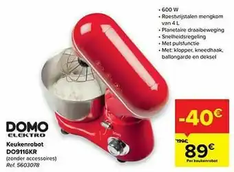 Carrefour Domo elektro keukenrobot do9116kr aanbieding