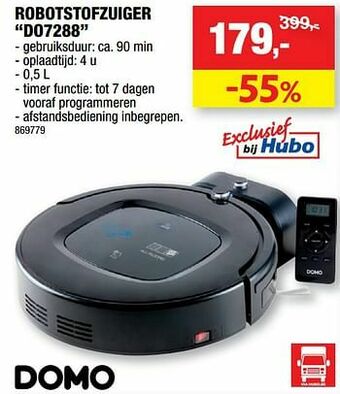 Hubo Domo elektro robotstofzuiger do7288 aanbieding