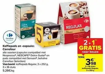 Carrefour Ko?ffiepads regular aanbieding
