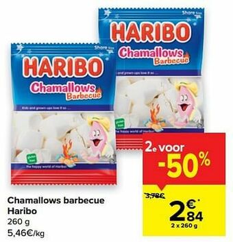 Carrefour Chamallows barbecue haribo aanbieding
