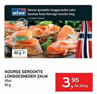 Alvo Noorse gerookte longgesneden zalm alvo aanbieding