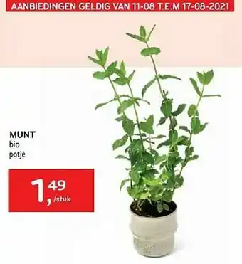Alvo Munt bio aanbieding