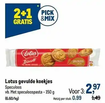Makro Lotus gevulde koekjes met speculoospasta aanbieding