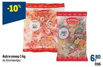 Makro Astra snoep zure beertjes aanbieding