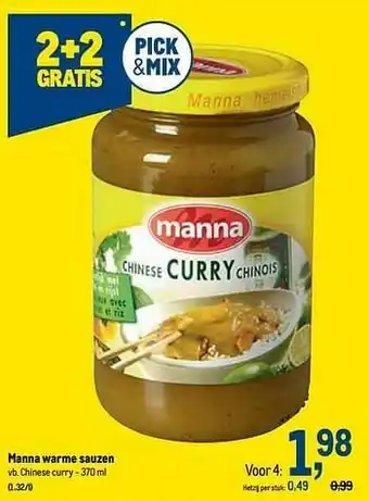 Manna warme sauzen chinese curry