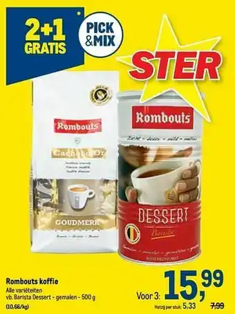 Makro Rombouts koffie barista dessert - gemalen aanbieding