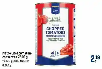 Makro Metro chef tomatenconserven hele gepelde tomaten aanbieding