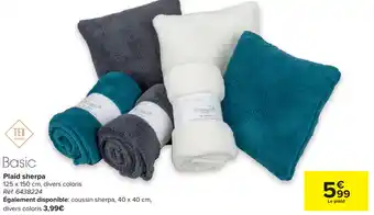 Carrefour TEX HOME Basic plaid sherpa aanbieding