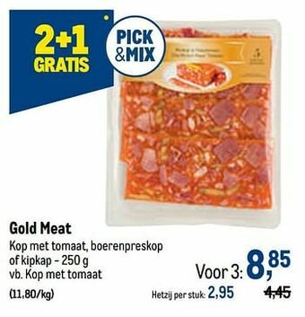 Gold meat kop met tomaat