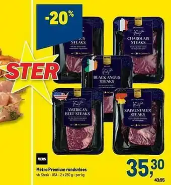 Makro Metro premium rundsvlees steak - usa aanbieding