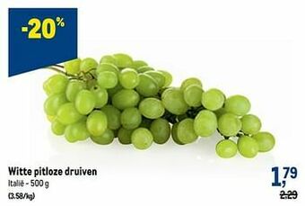 Witte pitloze druiven