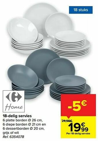 Carrefour 18-delig servies aanbieding