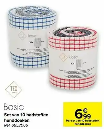 Carrefour Set van 10 badsto?ffen handdoeken aanbieding