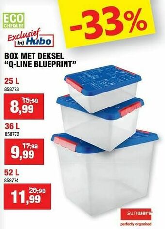Hubo Box met deksel q-line blueprint aanbieding