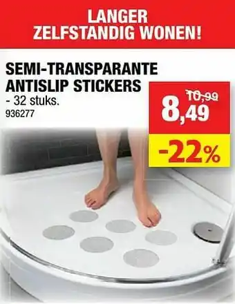 Semi-transparante antislip stickers