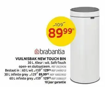 Brico Vuilnisbak new touch bin aanbieding