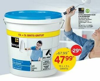 Brico Extra dekkende muur- + plafondverf aanbieding