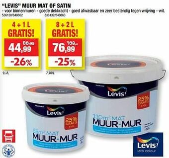 Hubo Levis muur mat of satin aanbieding
