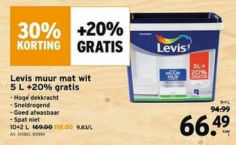 GAMMA Levis muur mat wit aanbieding