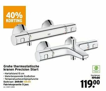 GAMMA Grohe thermostatische kranen precision start aanbieding