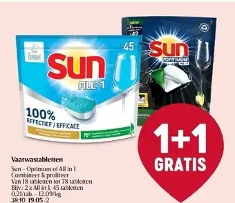 Delhaize Vaatwastabletten sun aanbieding