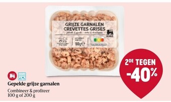 Delhaize Gepelde grijze garnalen aanbieding