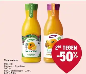 Delhaize Vers fruitsap innocent combineer & profiteer 900 ml aanbieding