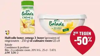 Delhaize Halfvolle boter, omega 3-boter (gezouten of ongezouten - 250 g) of culinaire room (25 cl) aanbieding