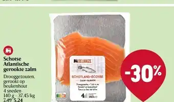 Delhaize Schotse atlantische gerookte zalm aanbieding