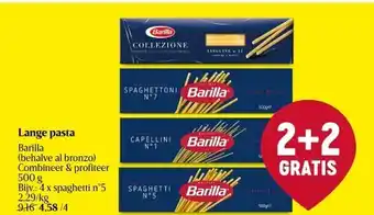Delhaize Lange pasta barilla aanbieding