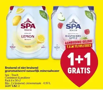 Delhaize Bruisend of niet bruisend gearomatiseerd natuurlijk mineraalwater spa - touch aanbieding