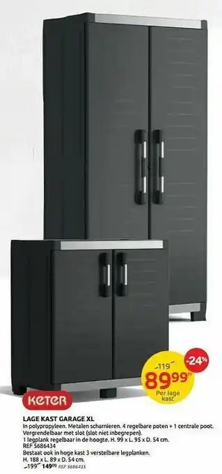 Lage kast garage xl