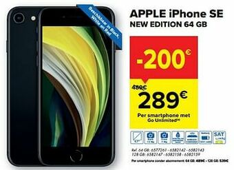Carrefour Apple iphone se new edition 64 gb aanbieding